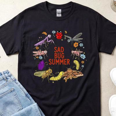 Sad Bug Summer Shirt, Love The Unloved Weirdcore Graphic Tee, Goblincore Bug T-Shirt, Beetle Ladybug Aesthetic Clothes