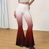 Damen High Waist Ausgestellte Yogahose mit Farbverlauf Print Schmal Geschnitten Stretch Lässige Schlaghose für den Alltag