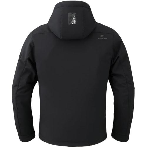 RS TAICHI Bike Wear Riding Jacket Autumn/Winter Windproof Cold Protection Built-in CE Protector Stretch Soft Shell Hoodie RSJ732 BLACK/WHITE L