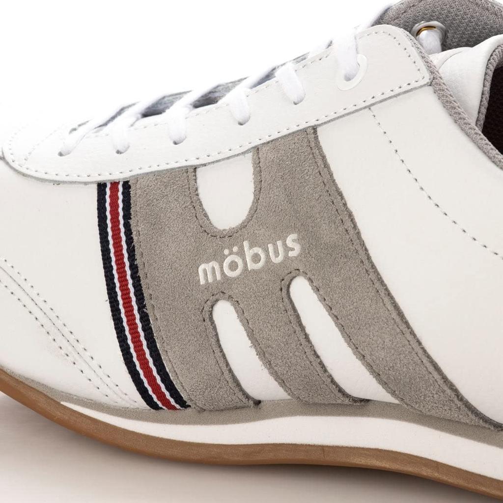 MOBUS und echtes Leder Casual Walking Current BASEL 23 0 Herren Damen Schuhe, Modell, (Weiß/Grau, Messpunkte, Zentimeter)