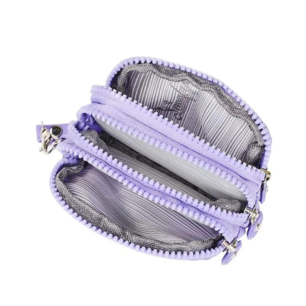 Mini nylonová peněženka na mince klíčenka dámské peněženky zip vodotěsná přenosná třívrstvá úložná taška dámská dívčí kabelka na mince