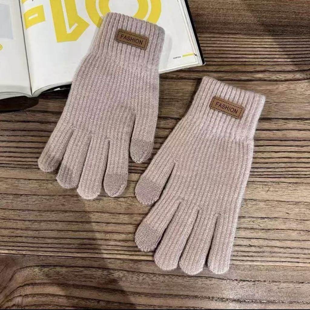 Winter Mink Imitation Solid Color Gloves