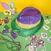 Mardi Gras Celebration Costume Hat Masquerade Mask Festival Theme Party Sequins Fedora Hat Carnival Party Accessories
