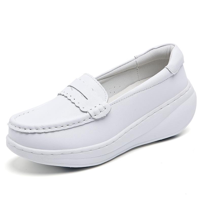 

Women s Breathable, Soft-Sole, Height-Increasing Rocker Shoes - Comfortable Platform Shoes for Autumn and Winter 37 белый