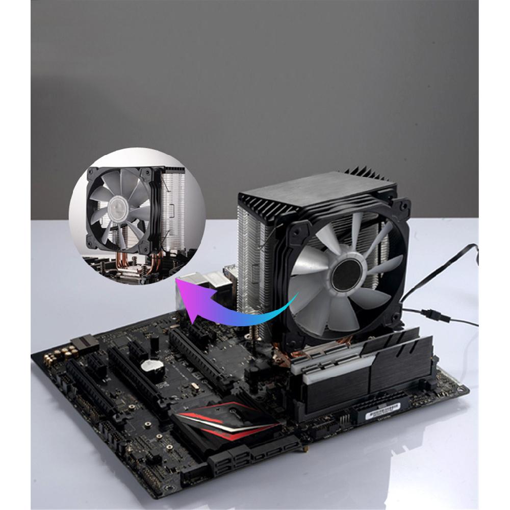 Tower CPU radiator colorful streamer 4 heat pipe temperature control  CPU Air Cooler