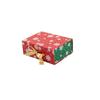 Christmas Treat Box with Gold Ribbon, Paperboard Favor Packaging for Chocolates, Jewelry, and Holiday Table Gifts