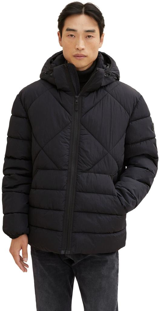 Демисезонная куртка Tom Tailor Regular Fit Pufferjacke mit Waffeloptik (1032484) black