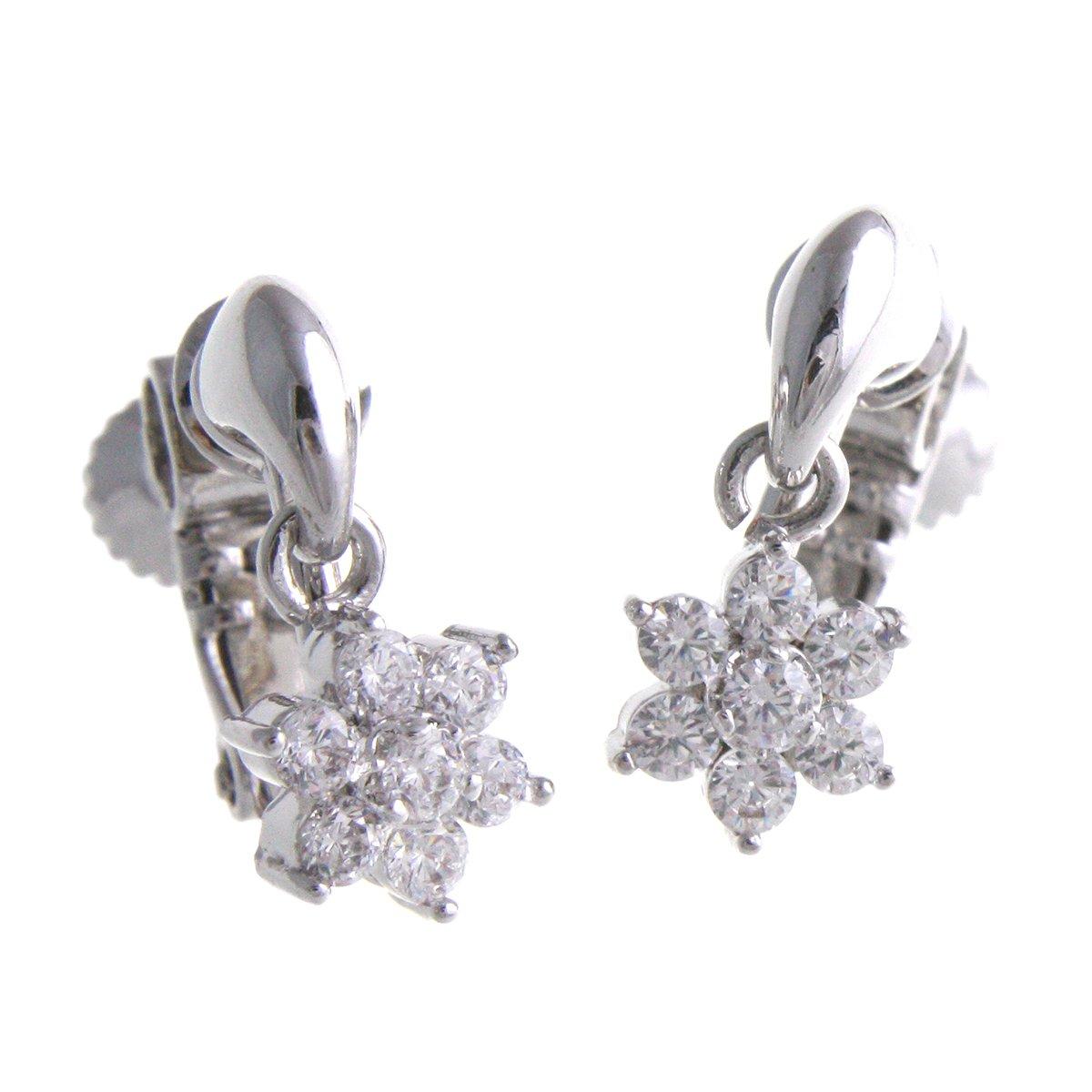 

VINGTAINE Flower Cubic Zirconia Earrings Silver [Vantaine] E2-6