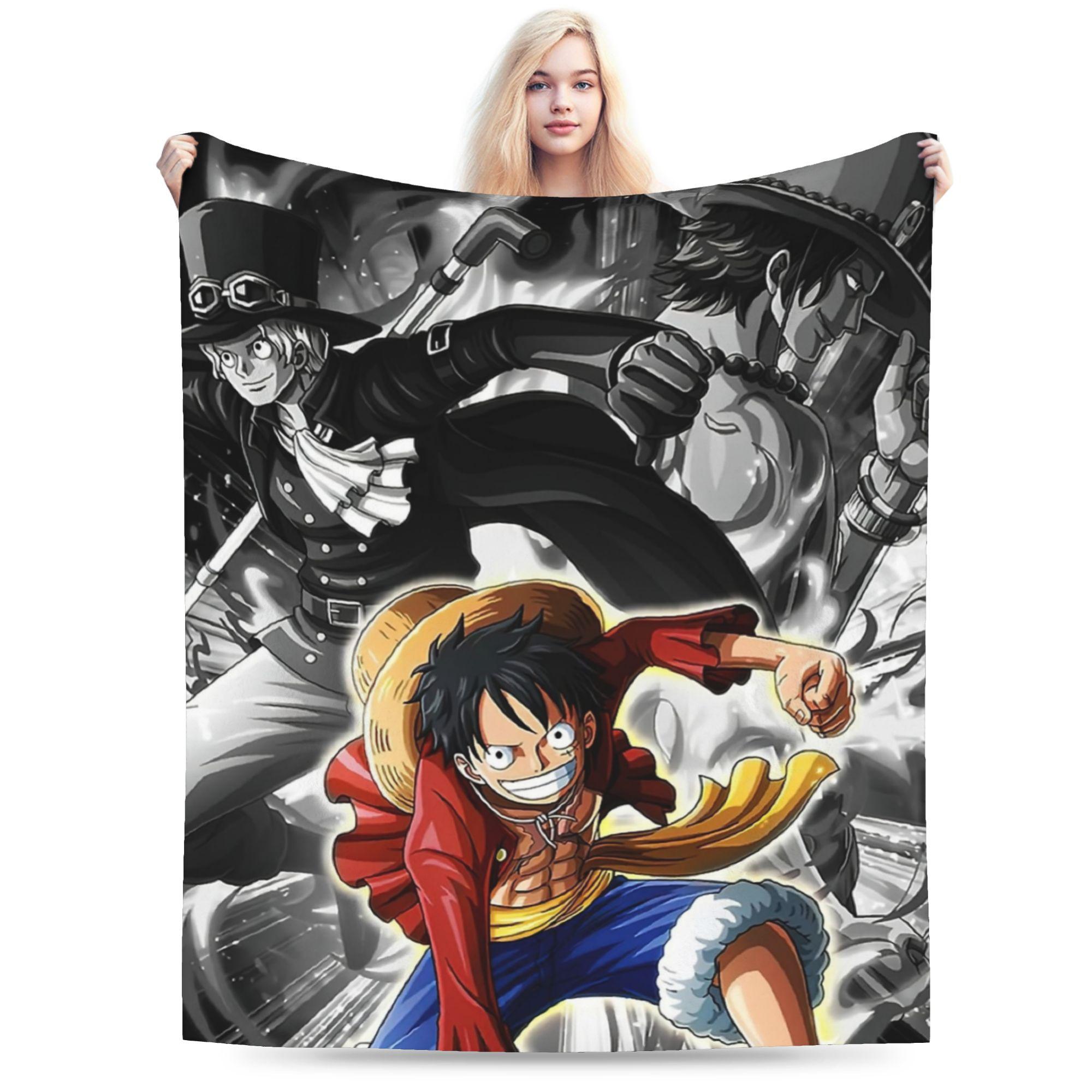 

One Piece Anime Blanket Wool Funny Warm Throw Blankets for Chair Covering Sofa Summer 125x100cm 50x40in