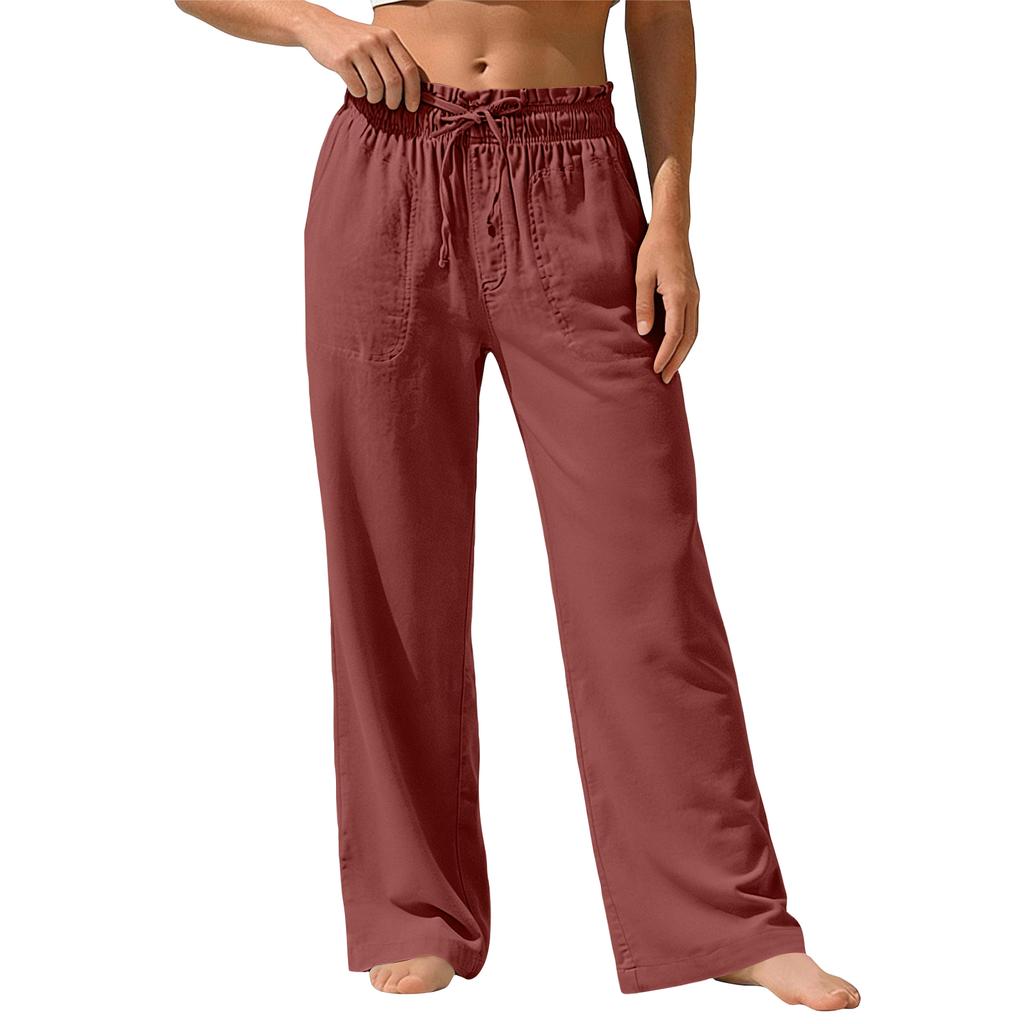 Women'S Sports Fitness Pants Casual Loose Elastic Jogging Pants Straight Wide Leg Pants Casual Pants Yoga Pants