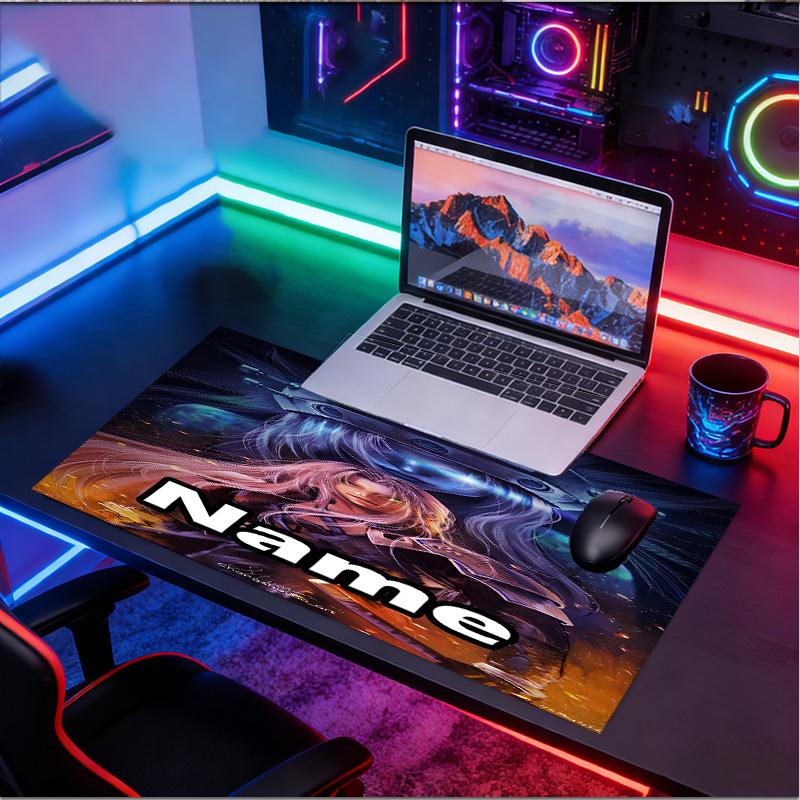 Custom Name Personalized Final Fantasy Pattern Mousepad, Laptop PC Desk Mat, Decorative Desk Mat for Home Keyboard Pad Gift