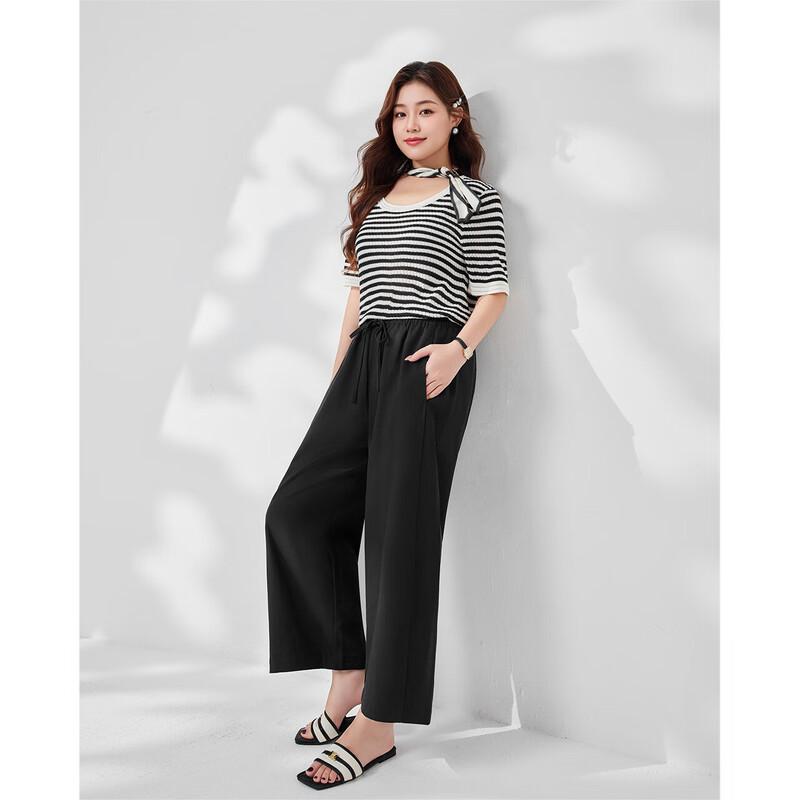 IEF Women's Plus Size Solid Wide-Leg Cropped Pants