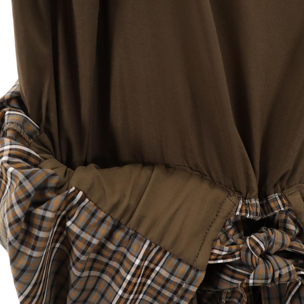 SNIDEL Check Pattern No Sleeve Waist Shirring One Piece F Brown Women Used