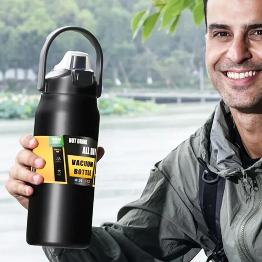 Handy Thermos with Straw Outdoor Sport 304 Steel Thermal Mug Tumbler Travel Outdoor Vacuum Flasks Water Bottle