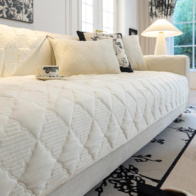 Nordic Solid Color Sofa Cushion Four Seasons Universal Sofa Cushion Simple Crystal Velvet Non-Slip Sofa Cover Cover Towel