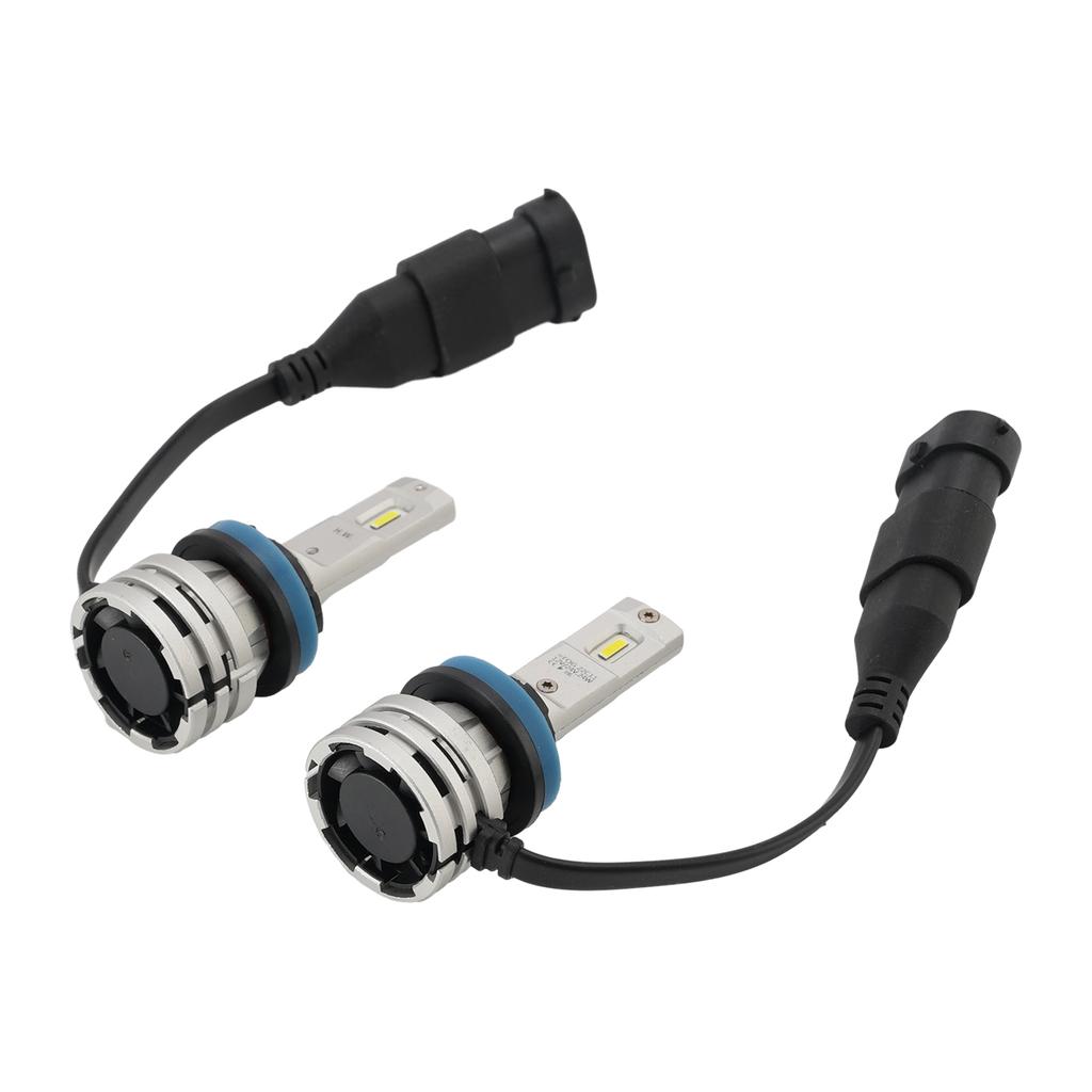 LED Headlight Bulb Kit Hi/Low Beam H8 H9 H11 12V 24W 6500K Fan Cooling For HELLA