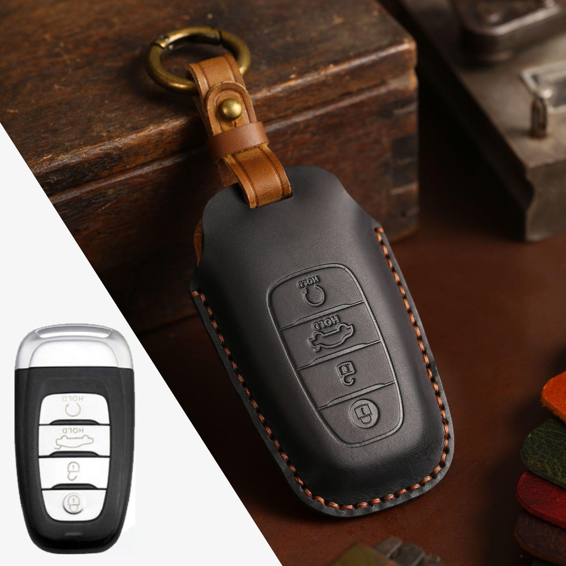 

New product launch car key cover is suitable for Hongqi hs5 new H9 first-layer cowhide HS7 car key cover