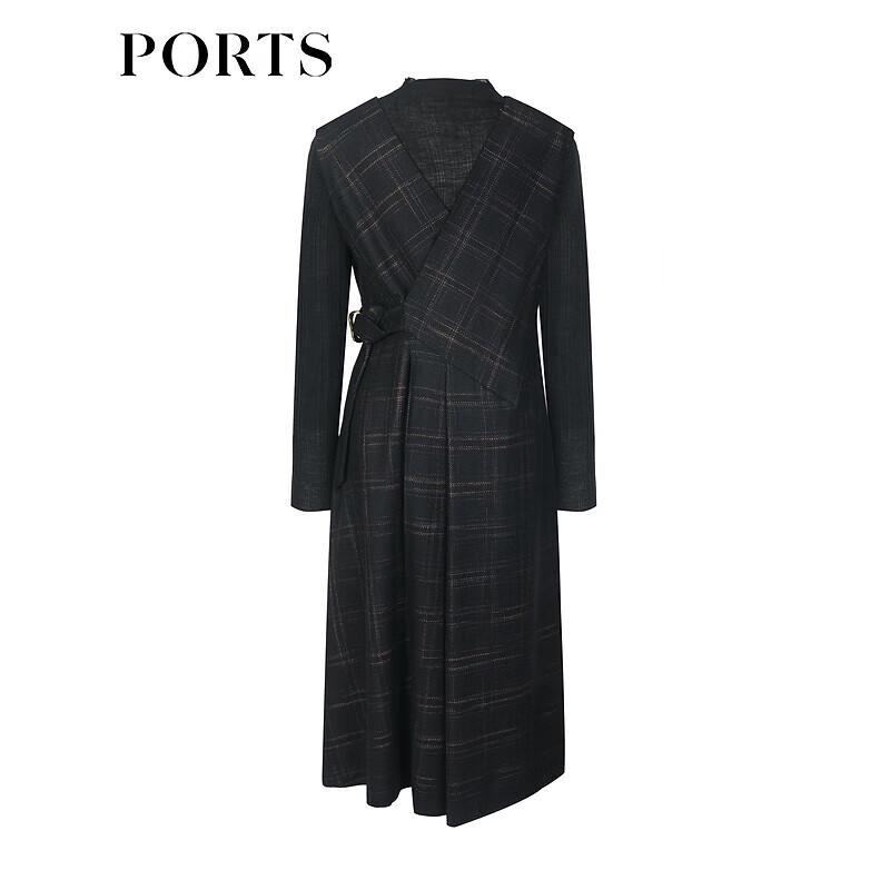 

PORTS Женское элегантное платье с V-образным вырезом и длинным рукавом 4