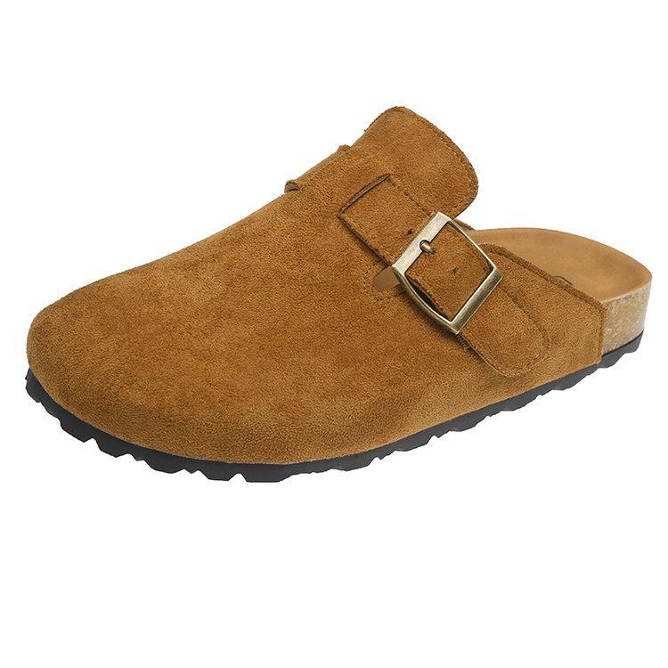 

2025 Latest Women s Eco-Friendly Cork Closed-Toe Mules - Vintage-Inspired Slip-On Lazy Shoes with Cushioned Comfort & Versatile 41 верблюд