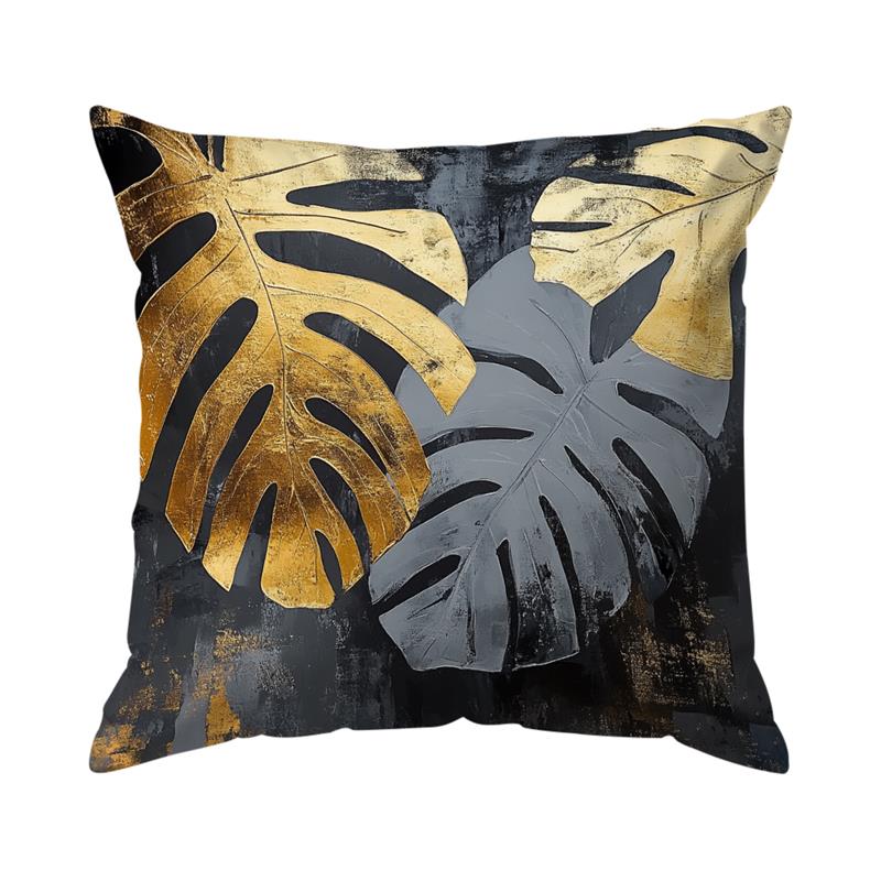 

Home Decor Golden Leaf Patterns for Stylish Pillow Covers Pattern Cushion Cover Suitable for Sofa Bedroom Car Pillow Cover 16x16Inch