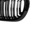 BMW 3 E46 FL 01-15 BERLINA / STATION WAGON griglie tra i fari (reni) set sinistra + destra DOPPIA BARRA NERA LUCIDA