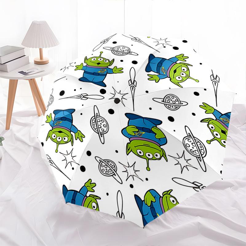 Toy Story, Aliens Themed Automatic Opening and Closing Umbrella, Brightly Colored 8-rib Portable Umbrella, Suitable for Men and Women, A Perfect Gift