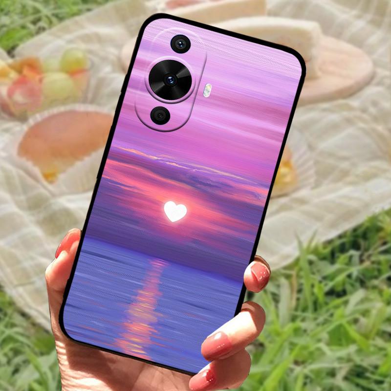 Für Huawei nova 12s Hülle Abdeckung Stoßfest Silikon Weich Schwarzer Bumper Funda Coque für Huawei nova 12s Schutzhülle Rückseite Handyhülle