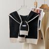 Korean version with knitted shawl women's spring and autumn foreign style with shirt high-end knitted scarf vest