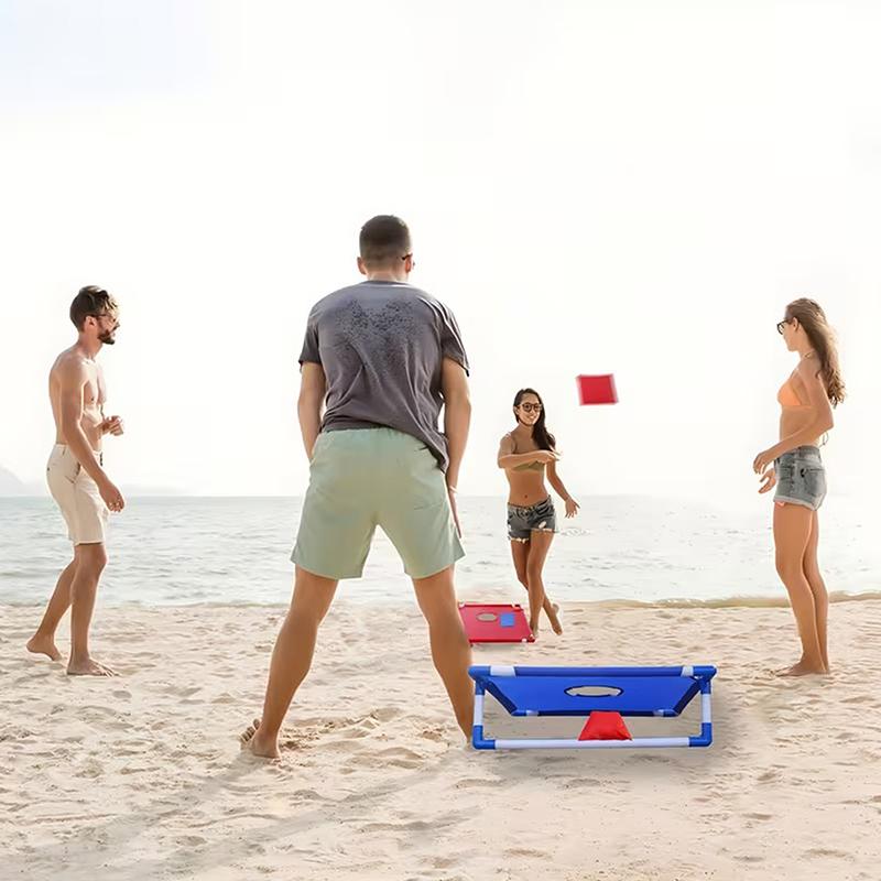 Outdoor Sandsack-Wurfspiel-Set Tragbares Cornhole-Spiel Faltbare Hof-Wurfspiele Camping Mannschaftssportarten Geschenk für Erwachsene und Kinder