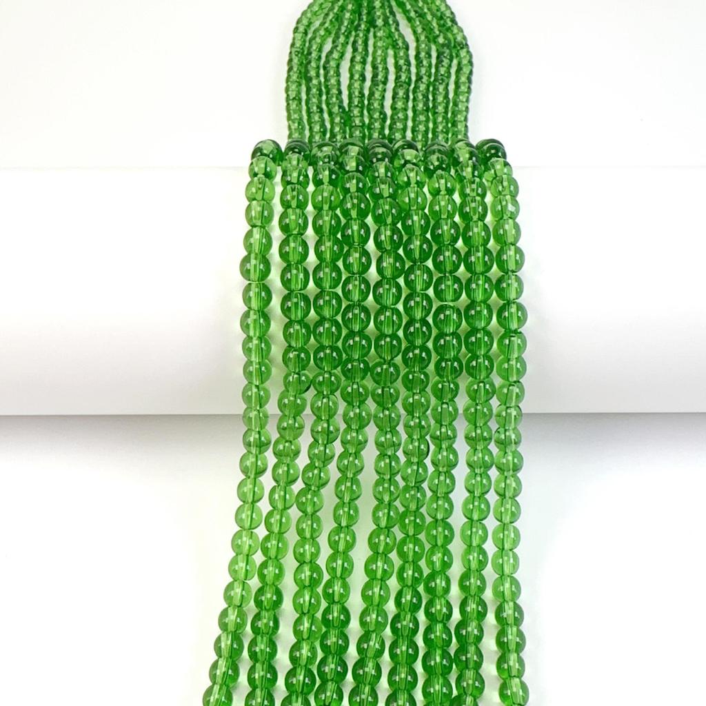 6mm Natural Glossy Round Bead Lampwork Glass for DIY Cell Phone Chains, Earrings, Hairpins, and Flower Stamens.