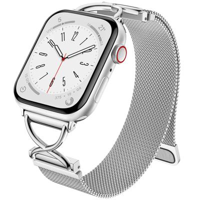 Bulk Purchasing Metal Strap for Apple Watch Series 10 9 8 7 SE 6 5 4 3 2 1 42mm 41mm 40mm 38mm X Shape Milanese Silver Watch Band