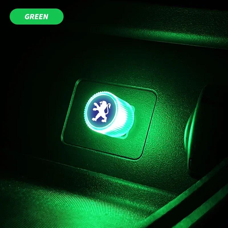 For Peugeot 1pcs New USB Car LED Light Auto Interior Atmosphere Light Car Accessories For Peugeot 206 208 306 307 308 407 408 50