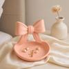 3D Printed Bow Jewelry Organizer Tray, Decorative Ribbon Bow Ring Holder for Rings Earrings Necklace, Vanity Storage Dish for Dresser,