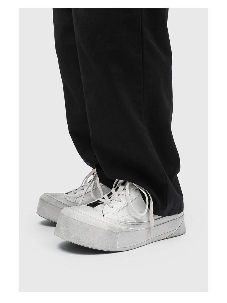 Herren Trendige Schwarz & Weiße Crescent Series Canvas Derby Schuhe