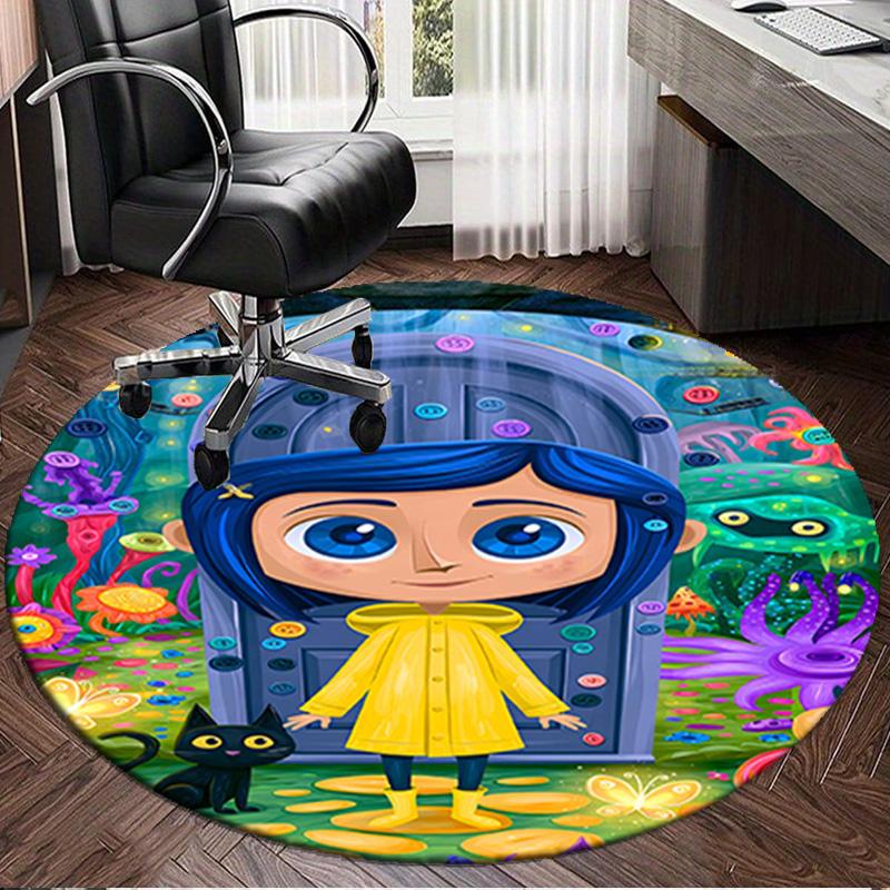 Mystery Coraline's World Round Rug for Livingroom,Bedroom, Palyroom, Chair Rug, Area Rug, Circle Carpet, Large Size Fan Christmas Gift