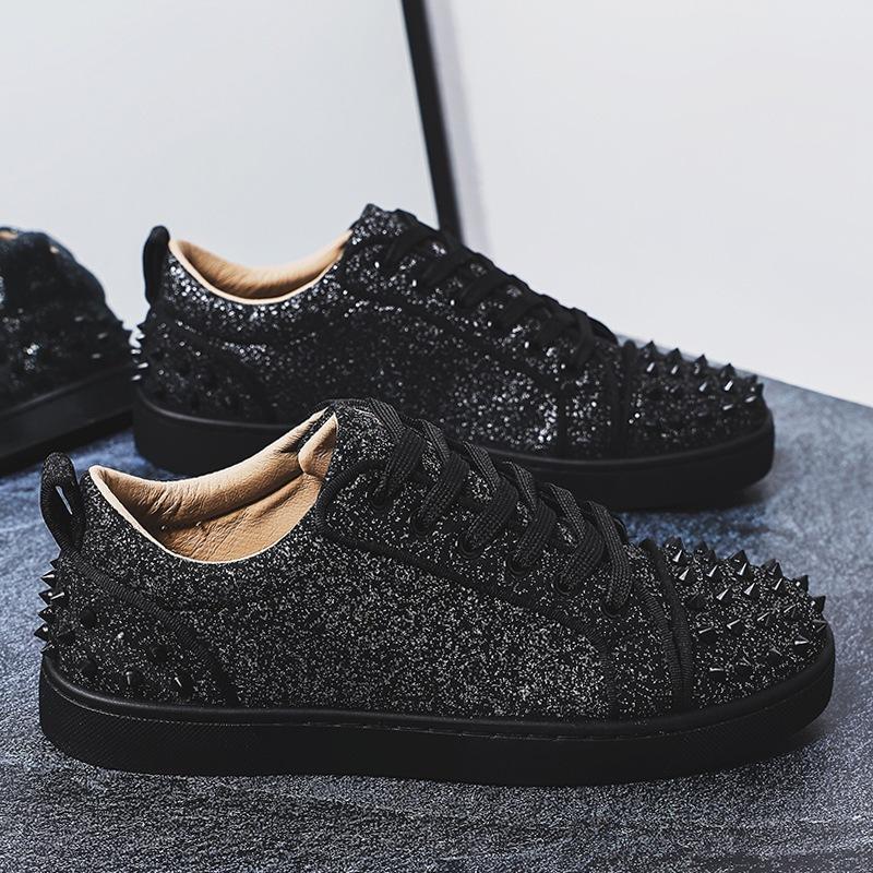 

Niche personalized men s shoes spring punk style rivet board shoes student youth casual trendy shoes men s versatile 44