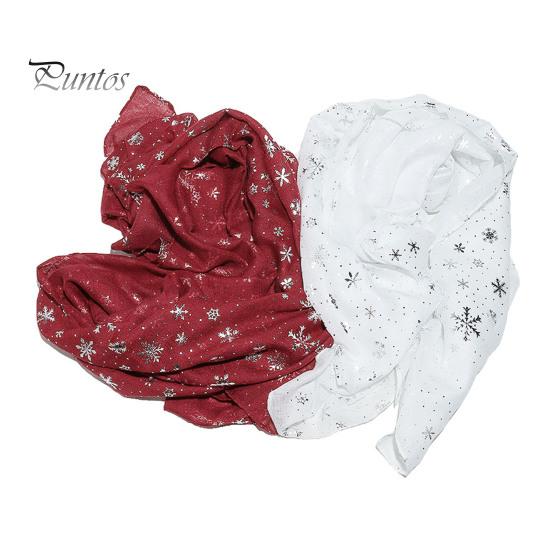 Feiertags-Accessoire Glitzernd Funkelnd Folien-Schneeflocken-Print Schal für Damen, Weihnachten Atmungsaktiv Kaltwetter-Thema Schal Wickel, Herbst Winter