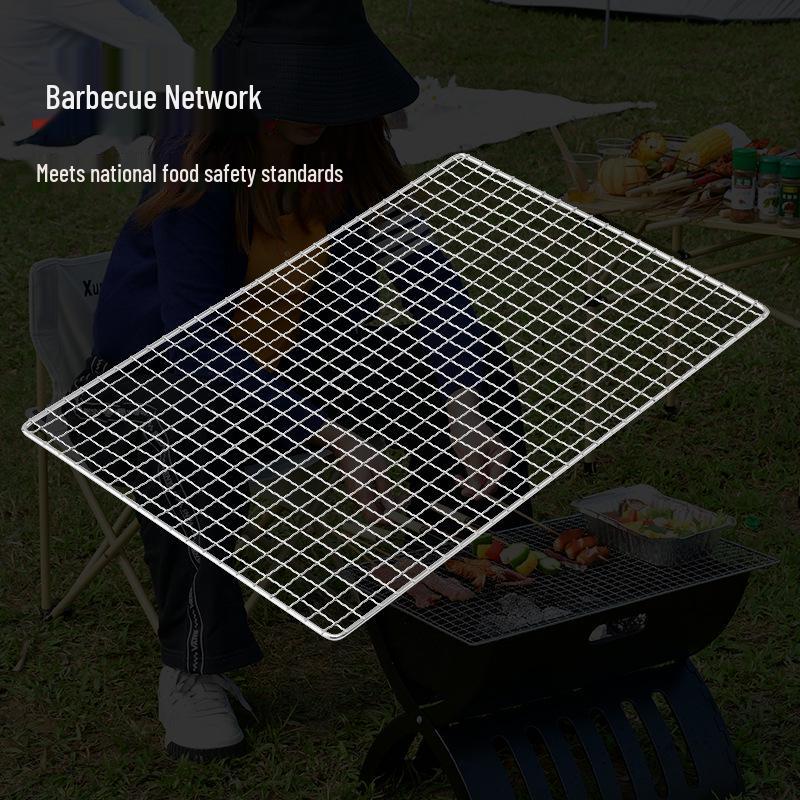 Forest People Stainless Steel BBQ Grill Net - Square Flat Outdoor Barbecue Mat