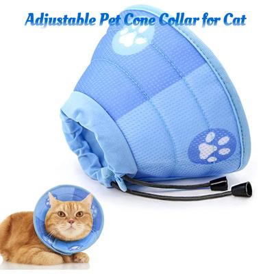New Pet Cone Collar Recovery Cone Adjustable Cotton Blends Neck Recover Cat Dog Printed Elizabeth Circle Pet Protection Collar