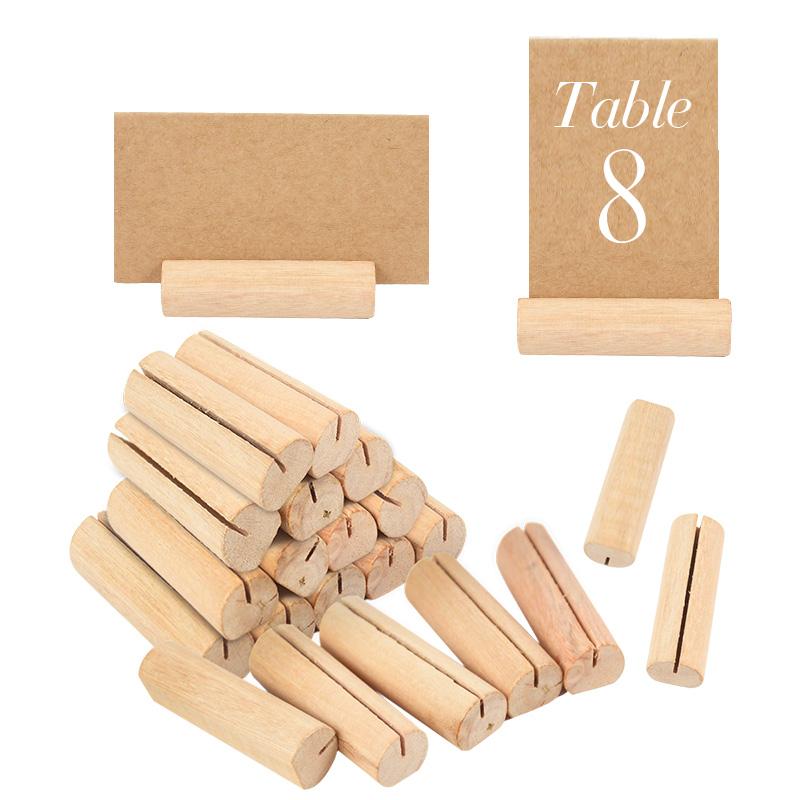 1Pc Rustic Wedding Wooden Place Card Holders Photo Postcard Clip Stand Engagement Birthday Party Table Number Name Sign