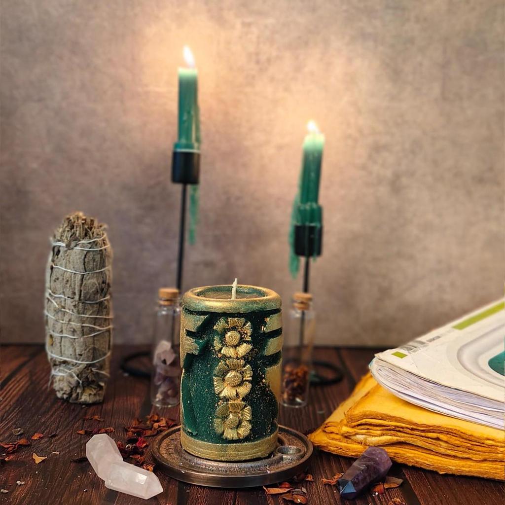 Rupee Candle Hecate Jyotish Mystic Mall Decorative Soy Blend Wax Candle