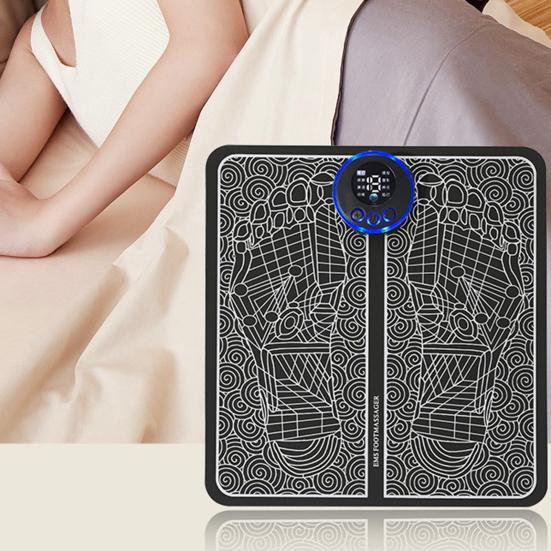 Foot Massage Pad with Remote Control Multiple Modes Foot Massager for Leg Muscle Relief Portable USB Rechargeable Smart Foot