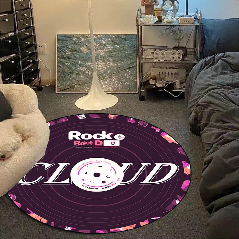 Modern CD Record Round Carpet Comfort Soft Bedroom Decoration Rug Customizable Living Room Sofa Area Rug Washable Chair Mat