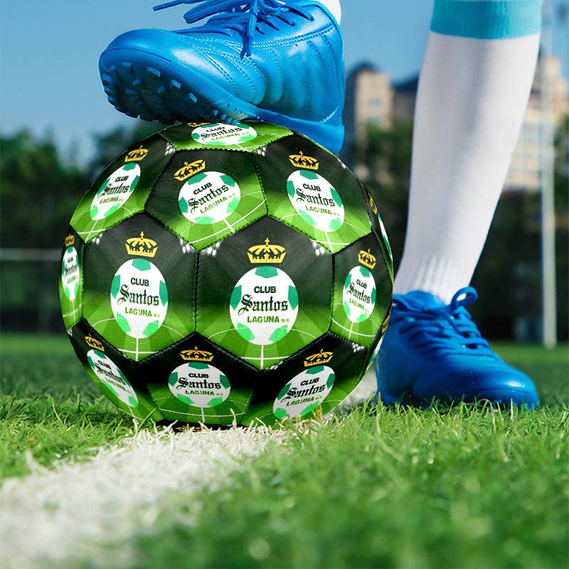 Club Santos Laguna Print Size 5 Soccer Ball, PU Wear Resistant Football for Match Training and Daily Practice, Birthday Gift for Soccer Fans