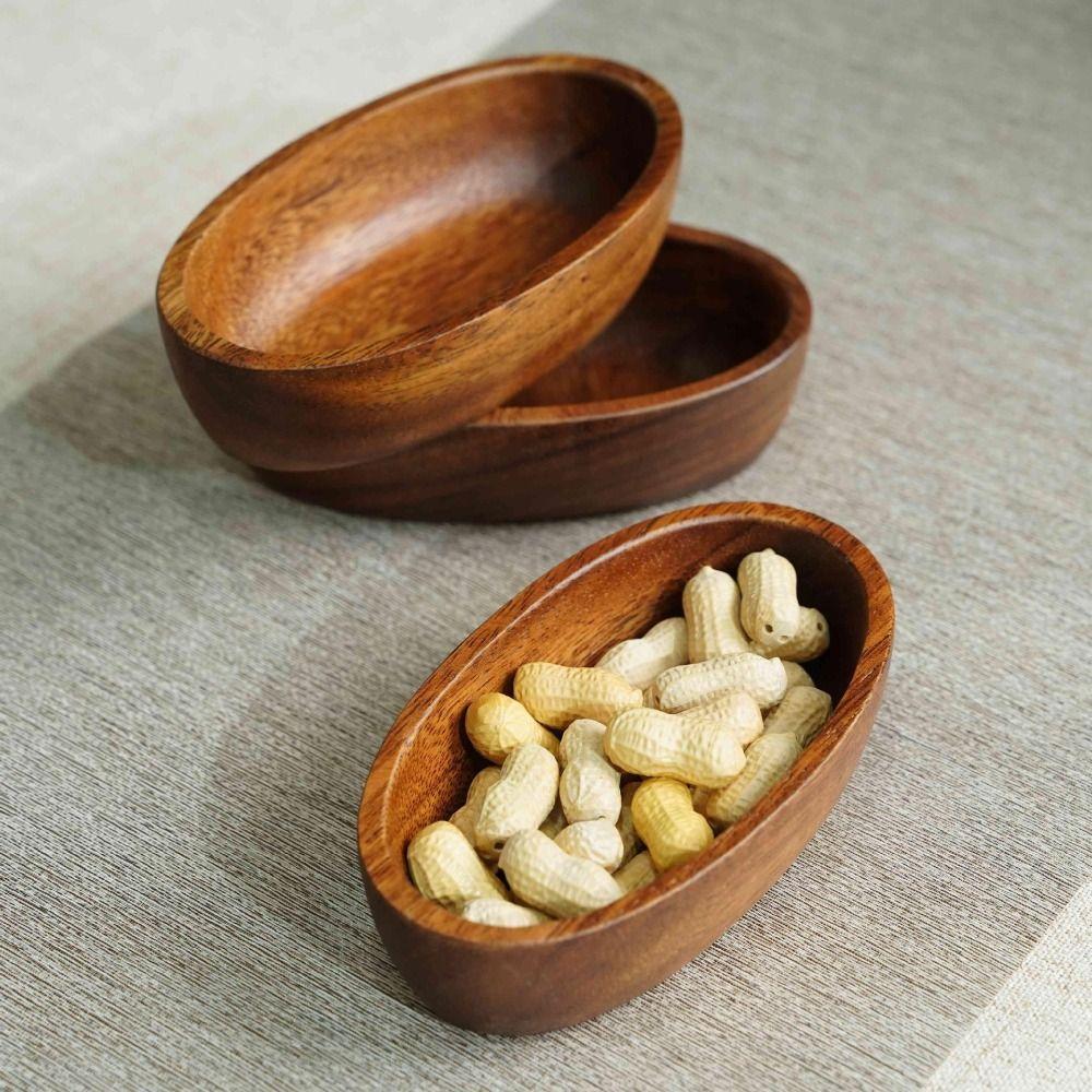 Handcrafted Boat-shaped Bowl Natural Snack Tray Multifunctional Salad Bowl Dessert Serving