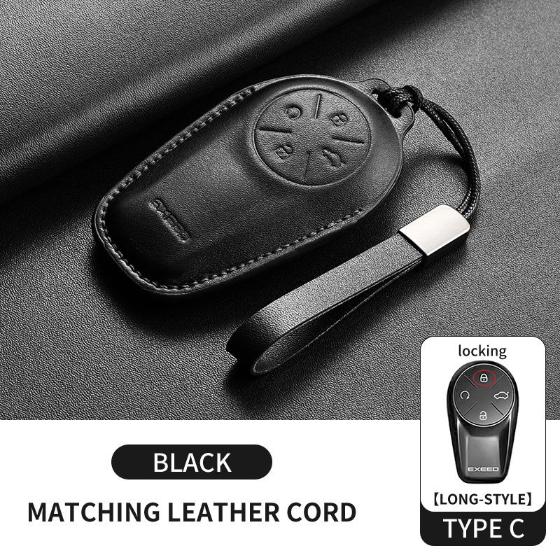 Leather Car Key Case Cover Fob For Chery Exeed Lx Txl Atlantix Et Es Vx Fl Rx Cdm Phev Car Remote Keychain Case Shell Accessorie