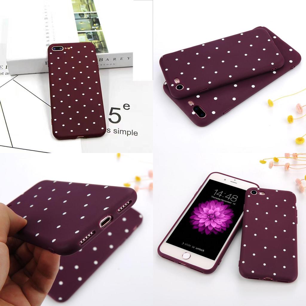 6 For Iphonex 6s 7 8 Plus Slim Shockproof Silicone Polka Dot Soft Tpu Case Cover