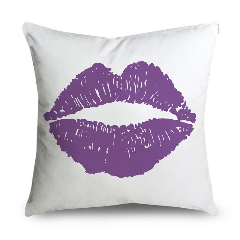 Blumiges Geometrisches Druckauto Sofa Dekorative Kissenhülle Zuhause Kissen Lila Muster Kissenbezug