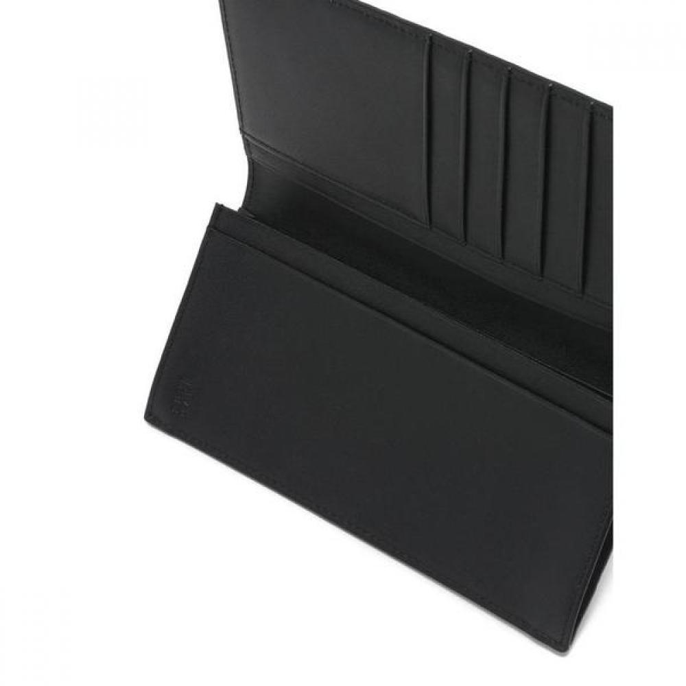 Daks Black Dd Logo Matte Leather Long Wallet Dbwa2f361