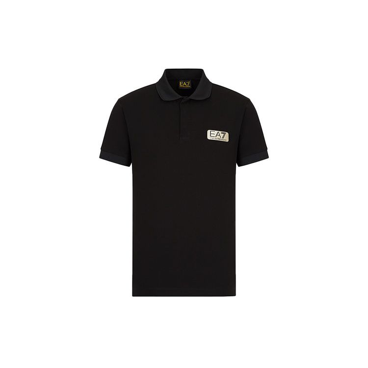 Emporio Armani Ss22 Ea7 Logo Print Short Sleeve Polo Shirt Men Polo Shirts Black 3LPF09P-J5AZ-1200 XL